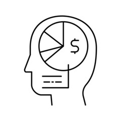 businessman analyzing financial report line icon vector illustration