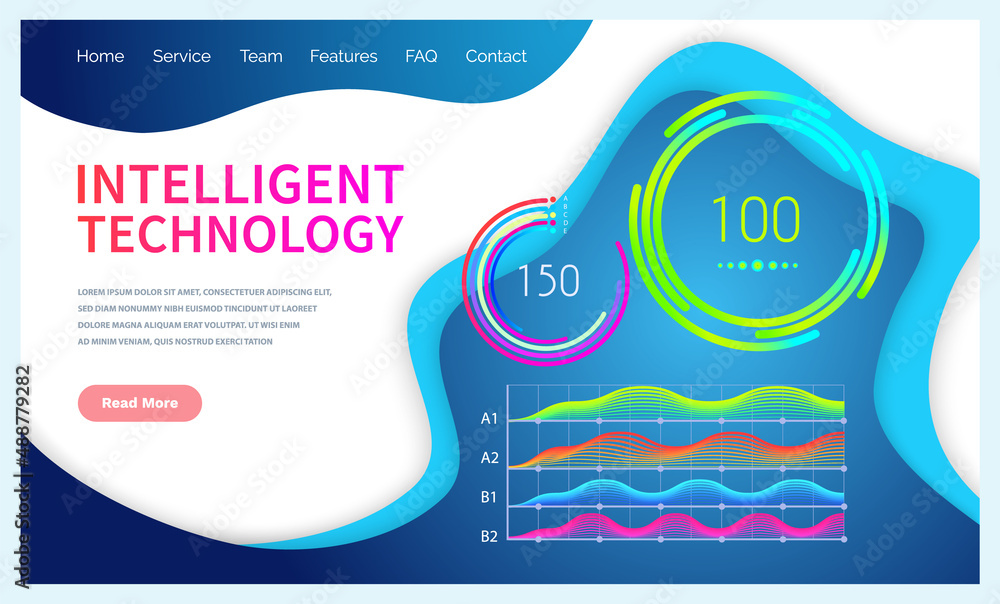 Poster intelligent technology hud interactive panel. data screen with charts, diagrams. futuristic ui infog