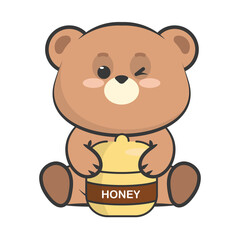 cute bear with honey