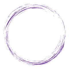 Circle brush stroke vector isolated on white background. Violet enso zen circle brush stroke. For stamp, seal, ink and paintbrush design template. Grunge hand drawn circle shape, vector illustration