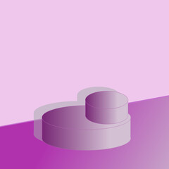 Purple background vector with minimal pink podium and scenery, minimal abstract background of abstract geometric shapes in pastel pink colors. The stage for modern beauty care cosmetic