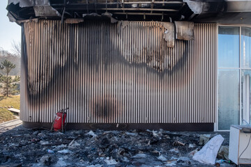 Destroyed Almaly entertainment mall on new square in Almaty. Consequences of demonstrations turned...
