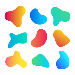 Blob colorful organic pattern. Blob geometric round pattern. Abstract colorful blobs set. Vector stock