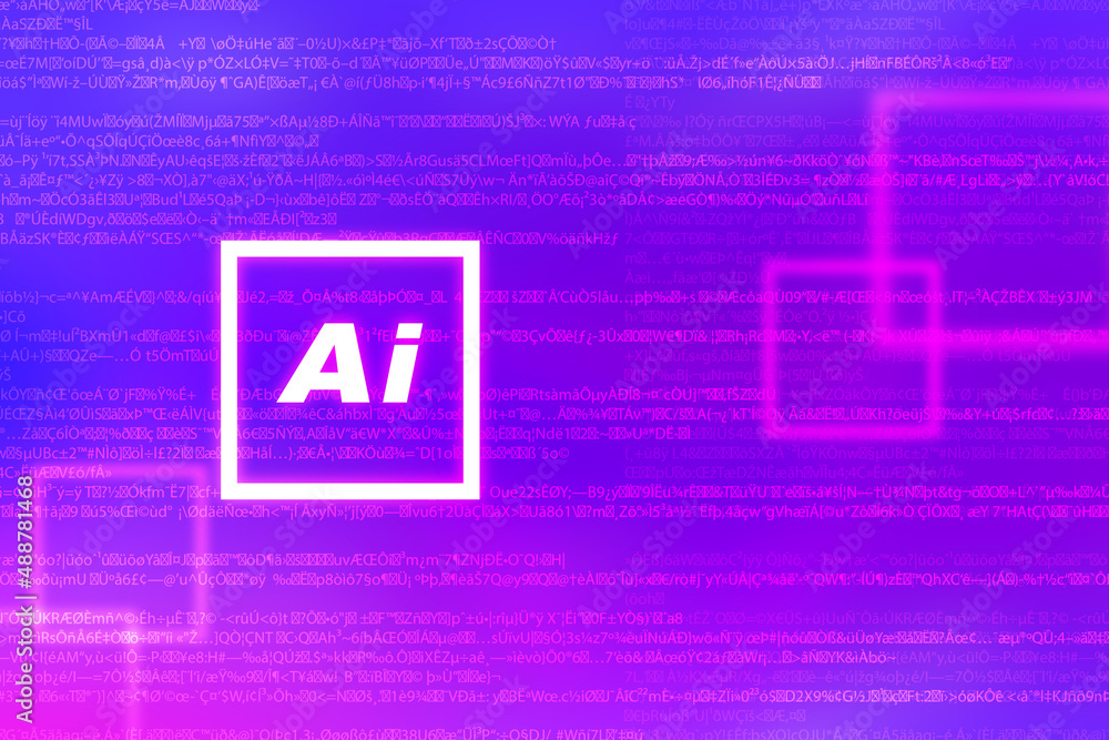 Poster 2d rendering artificial intelligence (ai) concept