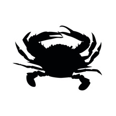 Crab vector silhouette, seafood vector illustration, vector icon.