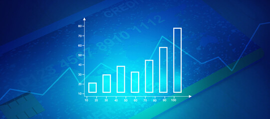 2d rendering Stock market online business concept. business Graph
