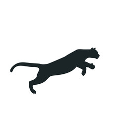 vector illustration of a cougar, wild animal vector icon.