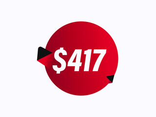 $417 USD sticker vector illustration