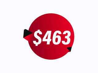 $463 USD sticker vector illustration