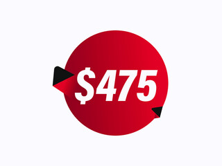$475 USD sticker vector illustration