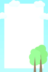 baby photo frame with clouds