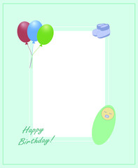 Happy birthday card with baby