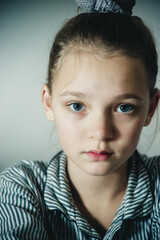 sad girl teenager portrait close-up