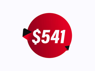 $541 USD sticker vector illustration
