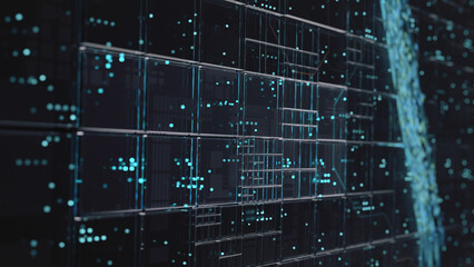 Futuristic hitech background. Digital data, server, internet concept 3D illustration