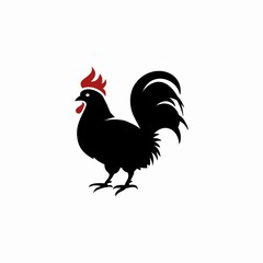 Rooster silhouette vector. Vector of an cock on white background