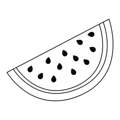 Watermelon. Piece of watermelon. Coloring. Coloring book for children. Summer coloring.