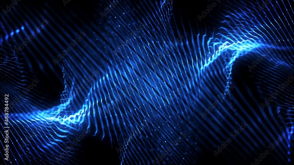 Poster abstract digital waving lines fx background loop/ 4k animation of an abstract wallpaper background w