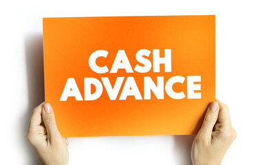 Cash advance text quote on card, concept background