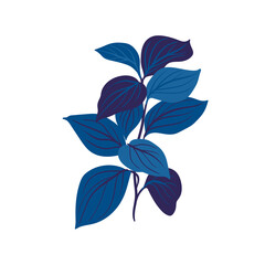 Floral elements. Flower and green leaves. Modern trendy Matisse minimal style.  Floral poster, invite. Vector arrangements for greeting card or invitation design