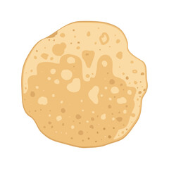 Round pancake, delicious homemade pastry for breakfast, Maslenitsa, carnival or holiday. Vector flat food illustration