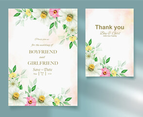 Elegant floral template wedding card