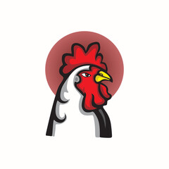 rooster logo silhouette of funny rooster vector illustration
