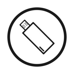 Open flash drive icon in black color