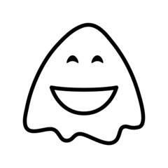 Emoticon flat line icon. Outline sign for mobile concept and web design, store