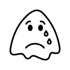Emoticon flat line icon. Outline sign for mobile concept and web design, store