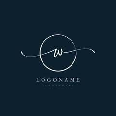 Simple Elegant Initial Letter Type W Logo Sign Symbol Icon