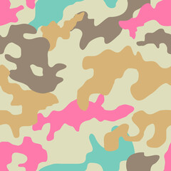 Camouflage seamless pattern background Sand pink color Creative modern design Military abstract style Fashion print clothes apparel greeting invitation card textile banner badge cover poster flyer ad