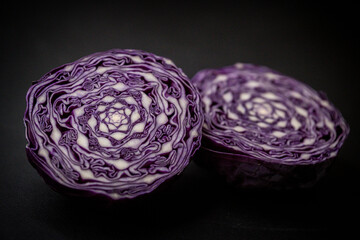 purple cabbage isolated on white background