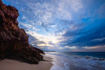 sunrise at the algarve beach