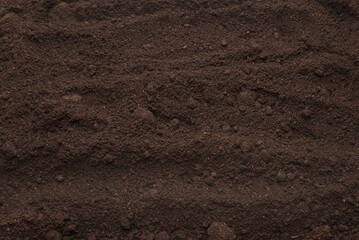 Black land for plant background. Top view.