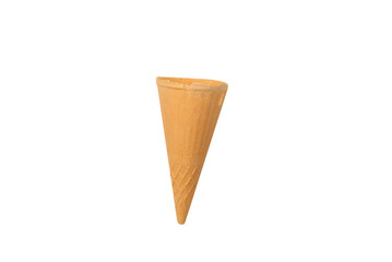 Waffle cone isolated on white background.