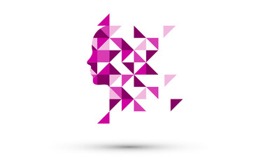 testa, mente, pensiero, pixel, 