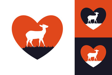 Illustration Vector Graphic of Love Deer Logo. Perfect to use for Animal Shelter
