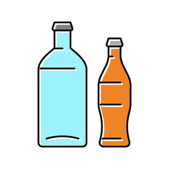 bottle glass production color icon vector illustration