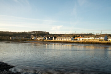 Fototapeta premium Blaydon on Tyne UK: 30th Jan 2022: The River Tyne on a early sunday morning