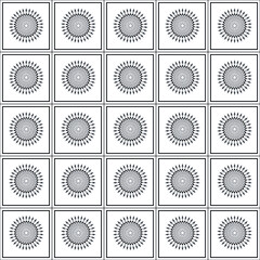 Geometric Flower Mandala Seamless ornamental pattern vector in illustration on black and white background