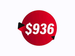 $936 USD sticker vector illustration