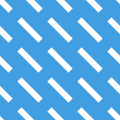 Blue seamless pattern with white geometric shapes.