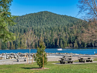 Recreational part at the waterfron on Pacivic Ocean bay in British Columbia