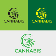 Cannabis Green vintage badge Logo Design