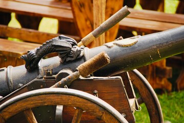 Kanone des 16. Jahrhunderts in Nahaufnahme