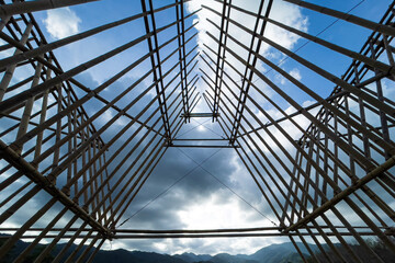 Thai-style bamboo structure roof