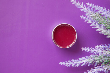 Obraz na płótnie Canvas lavender flavor petroleum jelly in a container