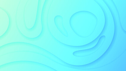 Abstract Paper Cut Wavy Sea Ocean Wave Water Blue White Background Vector Design