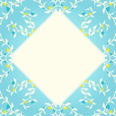 ハートの植物 菱形フレーム